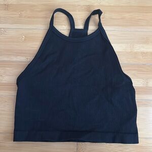Aritzia TNA black ribbed cropped tank M
